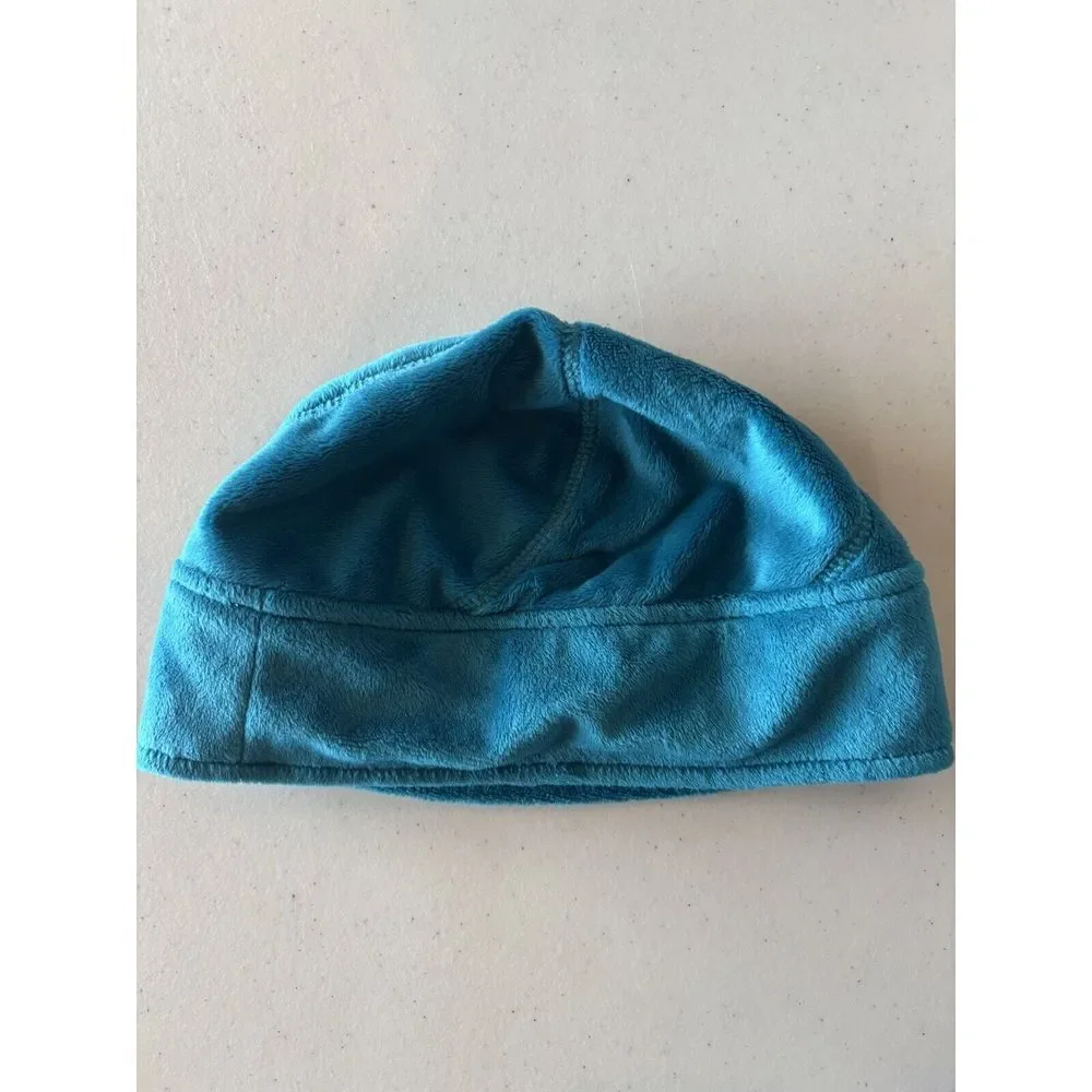 Land's End Teal Fleece Velour Winter Hat Beanie Cap Youth Size Medium‎